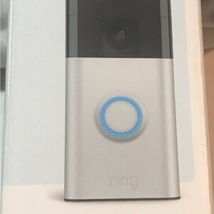 Ring Video Doorbell in Silver with Blue Ring Button